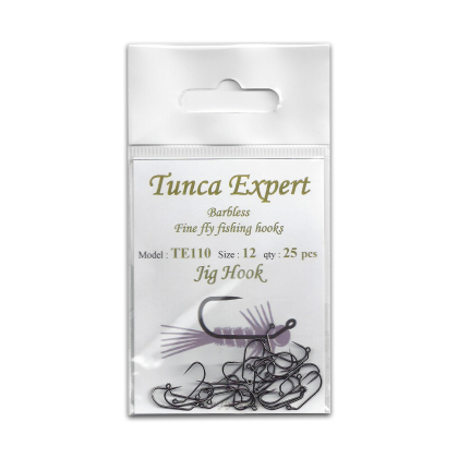 Tunca Expert Barbless Fly Hooks TE110 Jig size 12