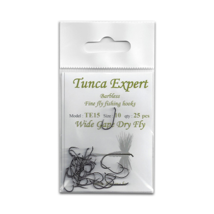Tunca Expert Barbless Hooks TE15 Wide Gape Dry Fly Size 10