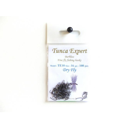 Tunca Expert Barbless Fly Hooks TE10 Dry Fly  100 P Größe 10